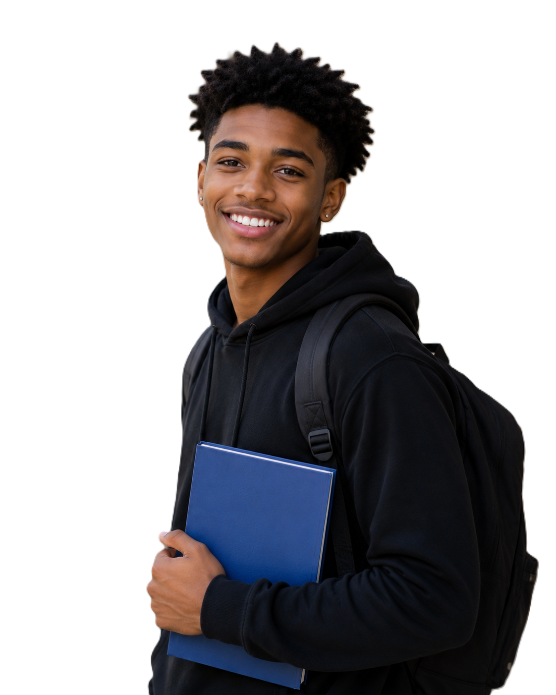 Student holding books at St Mary's Bigard School